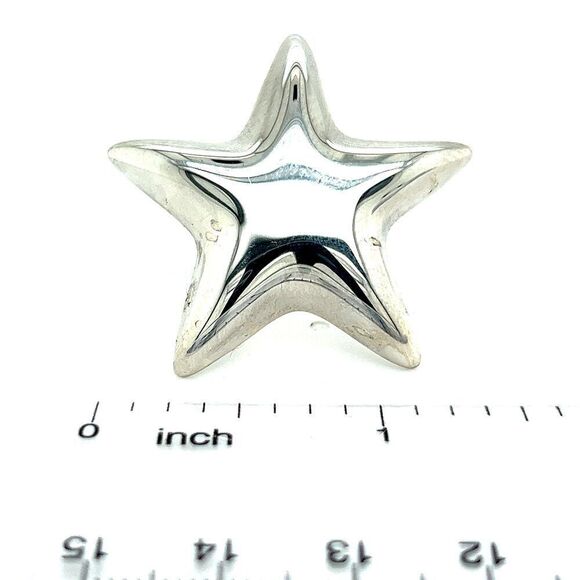 Tiffany & Co Estate Puffed Star Brooch Silver TIF549 - Picture 10 of 10